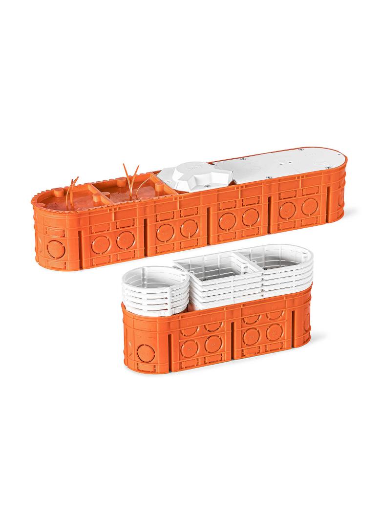 M5x60F ,  Puszka podtynkowa pięciopolowa 5xO60, Multiwall, pomarańczowy