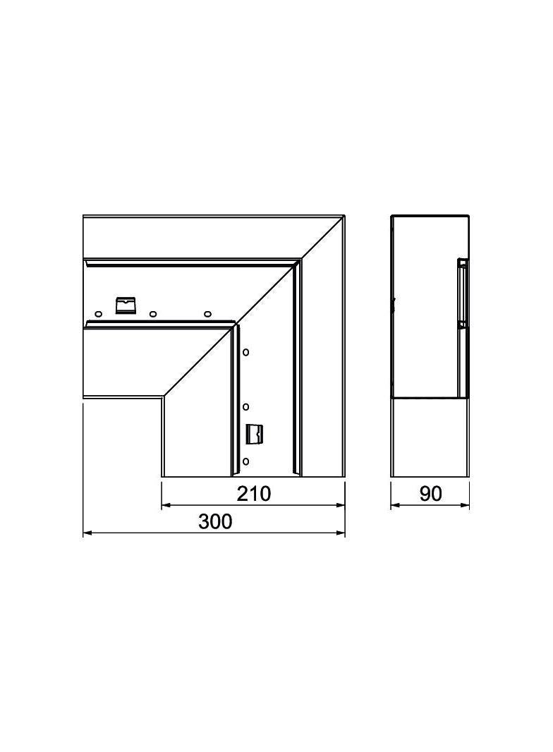 GS-AFF90210RW, Naroże płaskie 90X210 CZ.B.