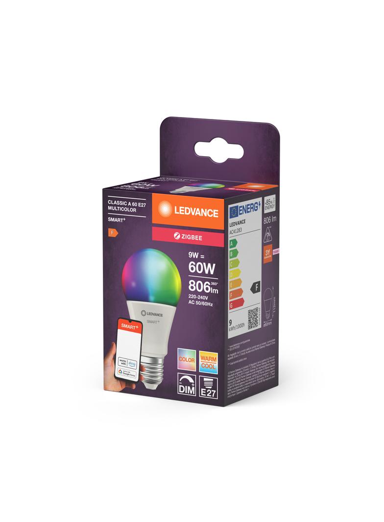 Lampa LED SMART+ ZB CL A Frosted RGBW 60 yes 9W/ E27
