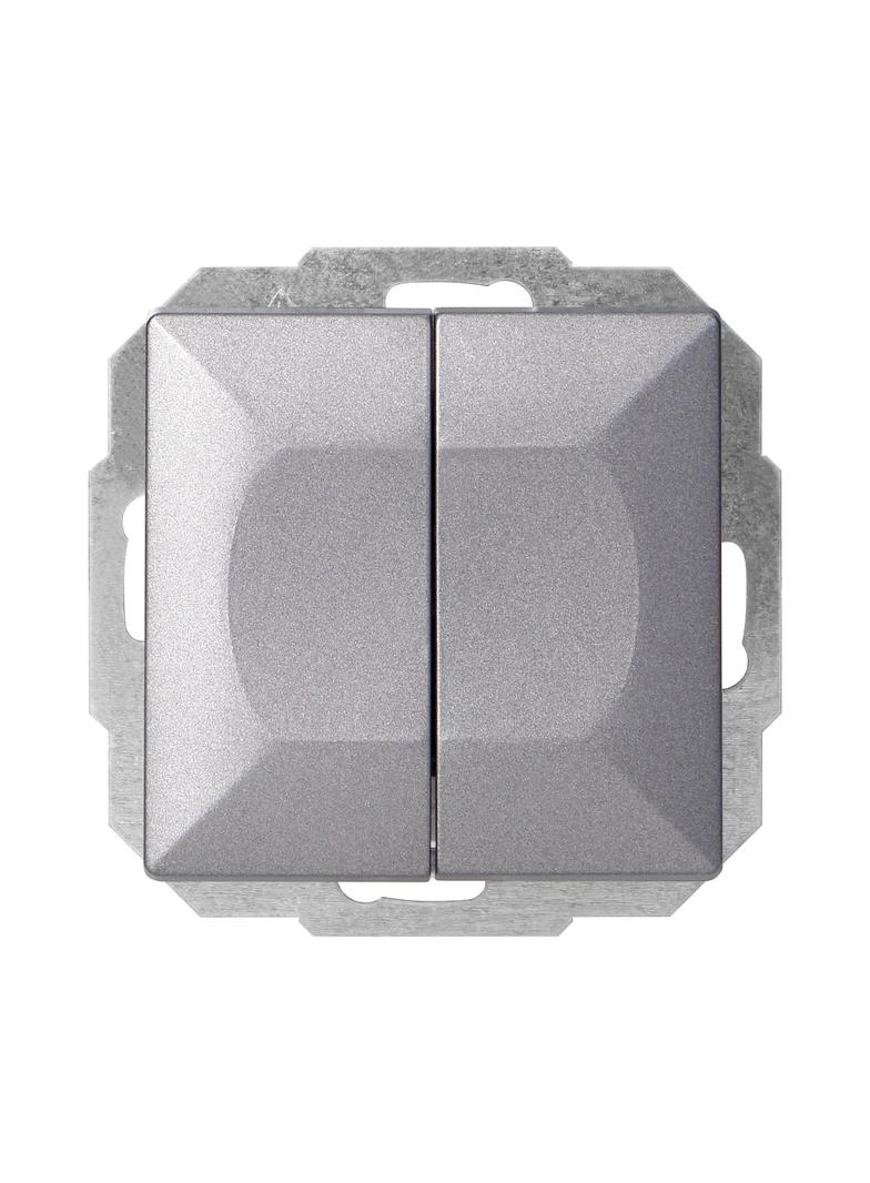 Łącznik podtynkowy schodowy podwójny Pearl, 10A, 250V, WP-2/5P, antracyt OR-OE-7702/2/A ORNO