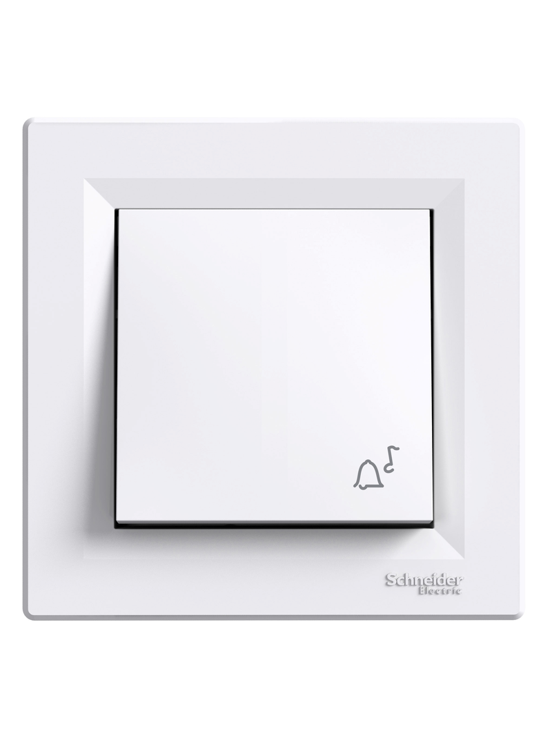 Asfora, przycisk dzwonek, biały