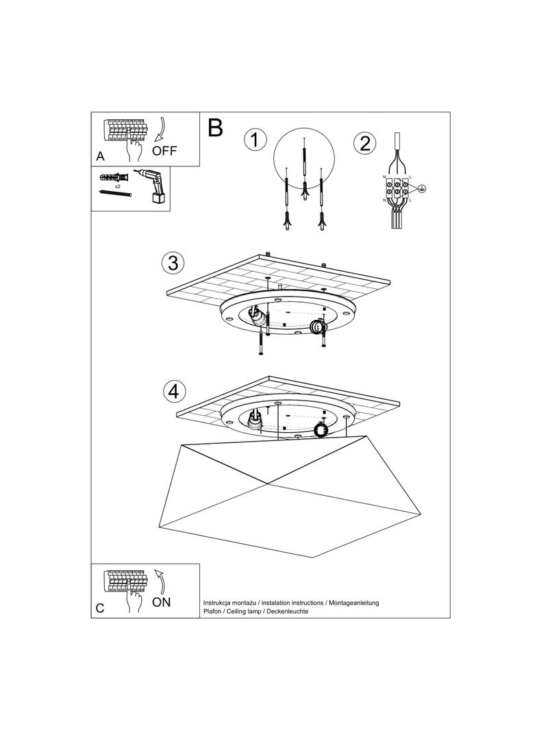 Sollux Plafon HEXA 35 czarny SL.0690