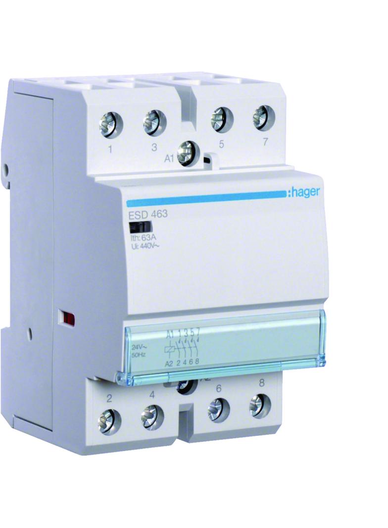 Stycznik modułowy 24V AC 4Z 63A AC-7A B ESD463 HAGER