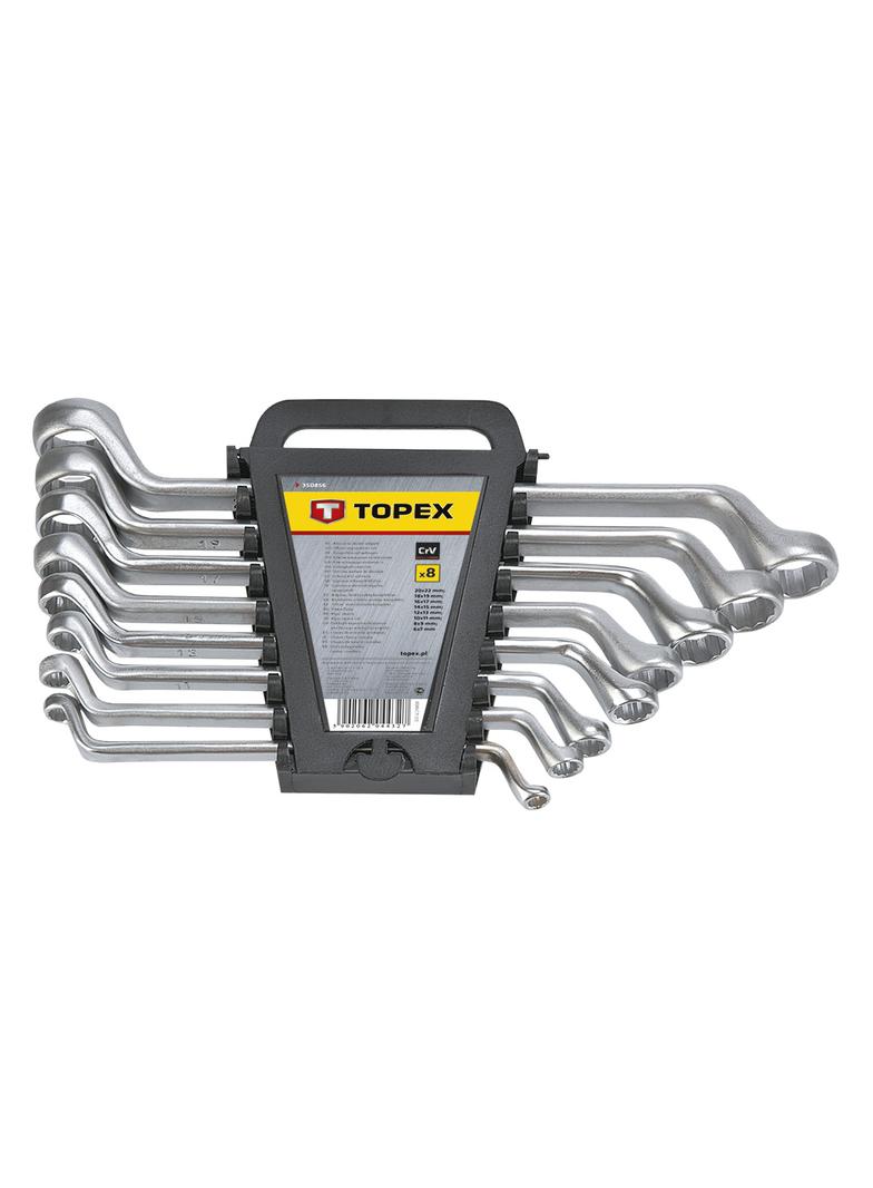 Klucze oczkowe odgięte 6-22 mm, zestaw 8 szt.