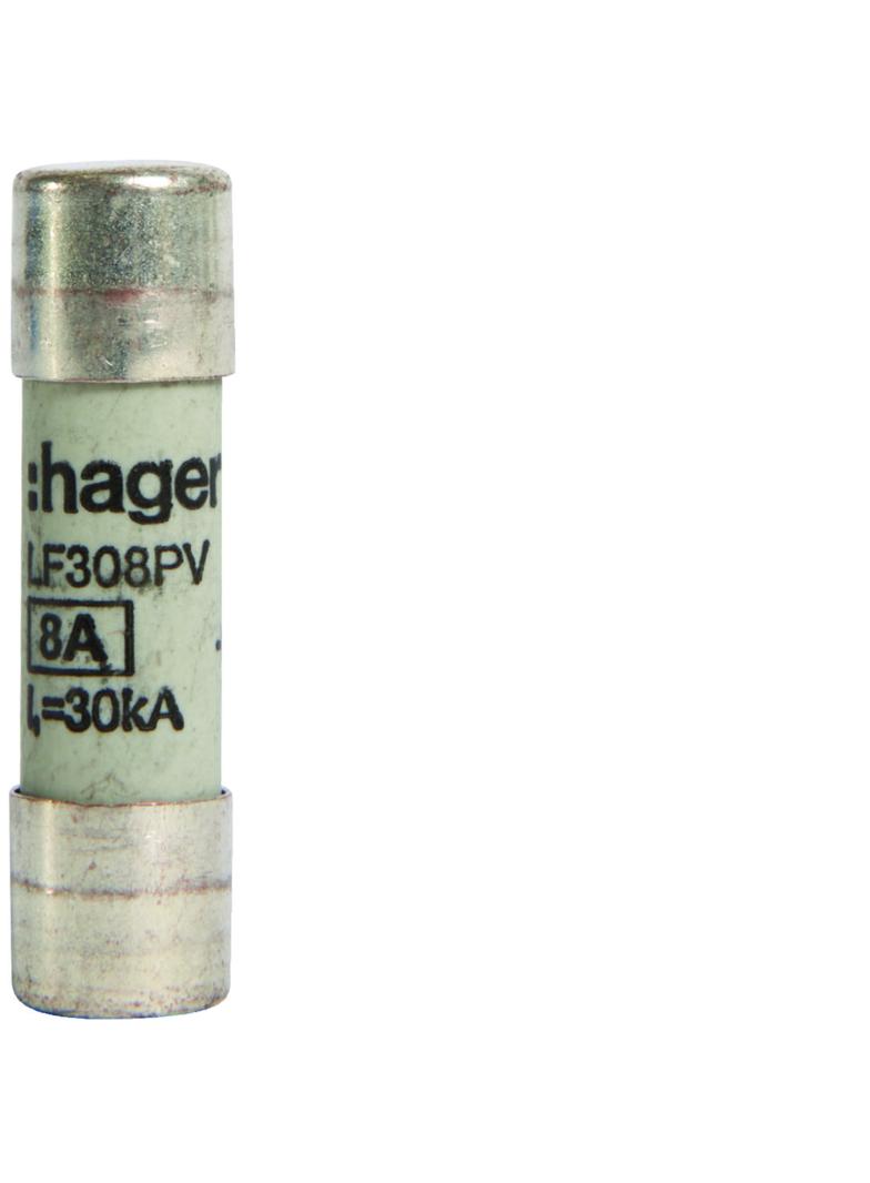 Wkładka bezpiecznikowa cylindryczna CH-10 10x38mm gPV 8A 1000VDC LF308PV HAGER