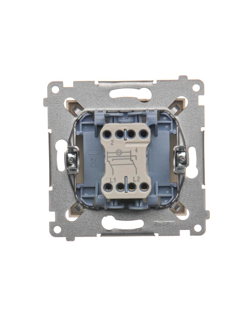 Simon 54 Łącznik krzyżowy z podświetleniem LED 10A 250V szybkozłączka kremowy DW7L.01/41 KONTAKT