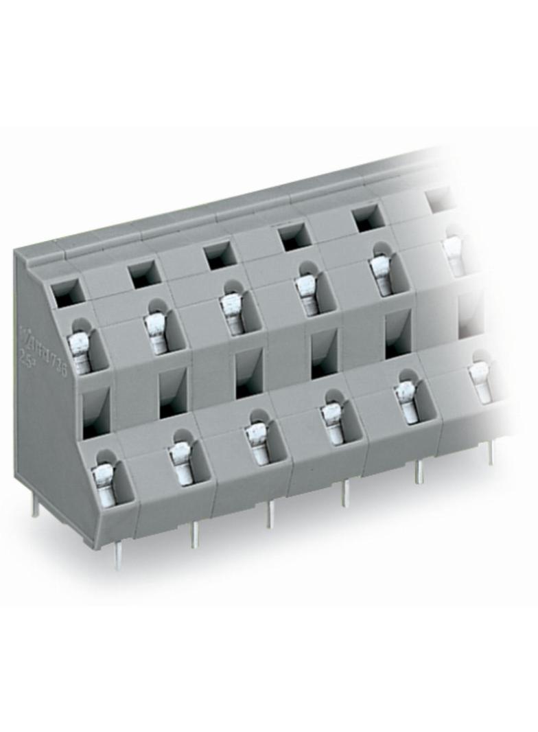 2-piętrowa listwa do pł. drukowanych 8-bieg. szara raster 10 mm