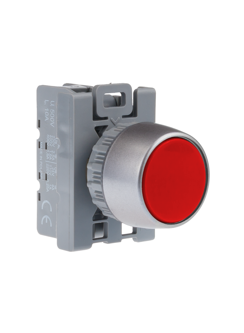 PRZYCISK KRYTY CZERWONY 1 ROZ PIERŚCIEŃ CZARNY