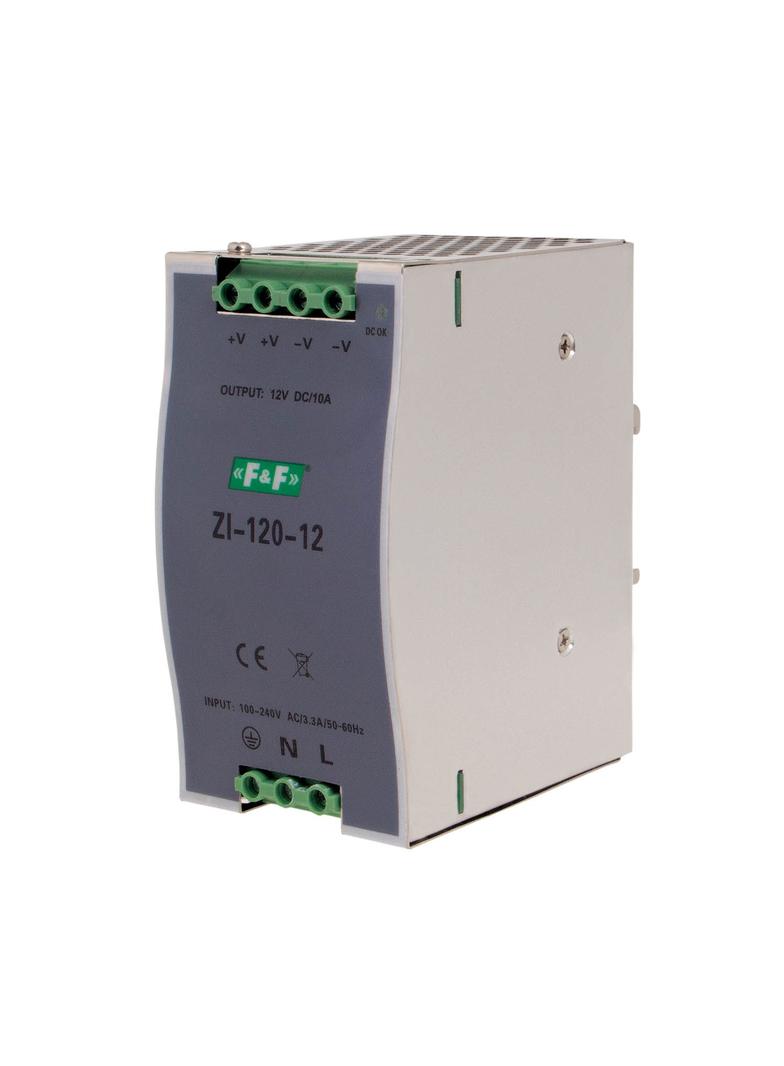 Zasilacz impulsowy przemysłowy nap. wej. 90-264V AC/120-370V DC P=120W nap. Wyj. 12V DC ZI-120-12V F&F