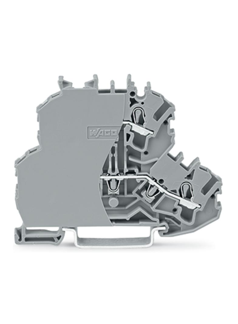 Złączka szynowa 2-piętrowa 2,5mm2 L/N szara TOPJOBS /50szt./ 2002-2203/099-000 WAGO