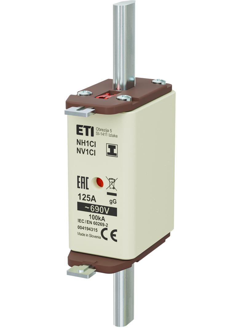 Wkładka topikowa NH zwłoczna KOMBI Zaczepy izolowane NH1C/I gG 125A 690V 004194315 ETI