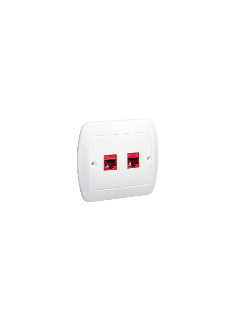 SIMON AKORD WMAK-4520xx-1013 Gniazdo komputerowe RJ45 podwójne, kategoria 5e. Montaż do puszki na wk