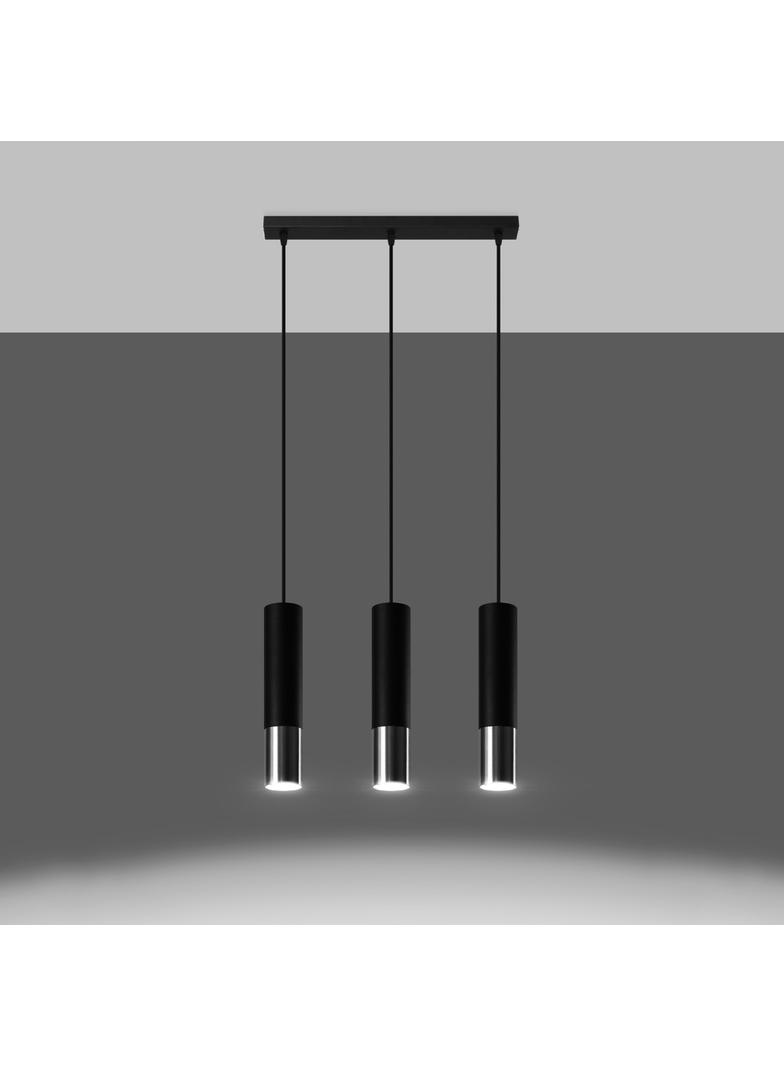 Sollux Lampa wisząca LOOPEZ 3L czarny/chrom