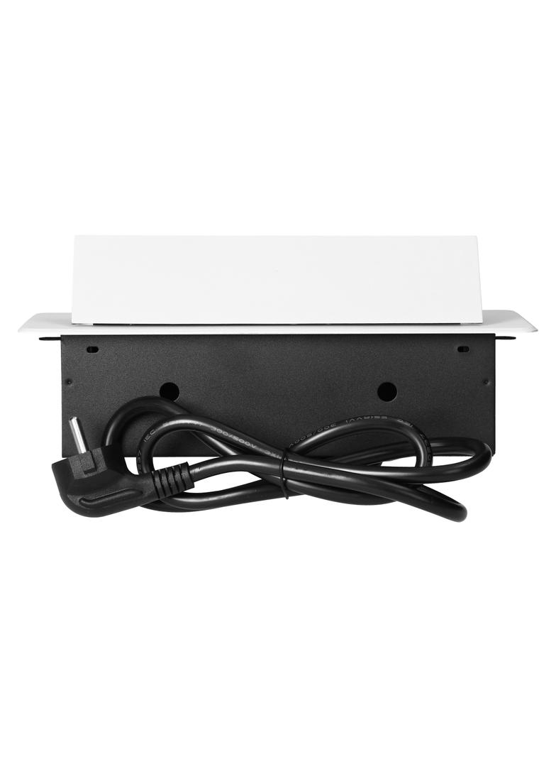 Gniazdo meblowe wpuszczane w blat z płaskim frezowanym rantem i przewodem 1,5m, 3x2P+Z, białe