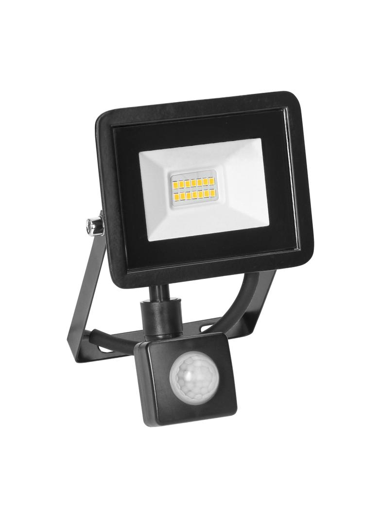 ALLED 10W Naświetlacz LED z PIR, 850lm, IP44, 4000K, Alu+szkło