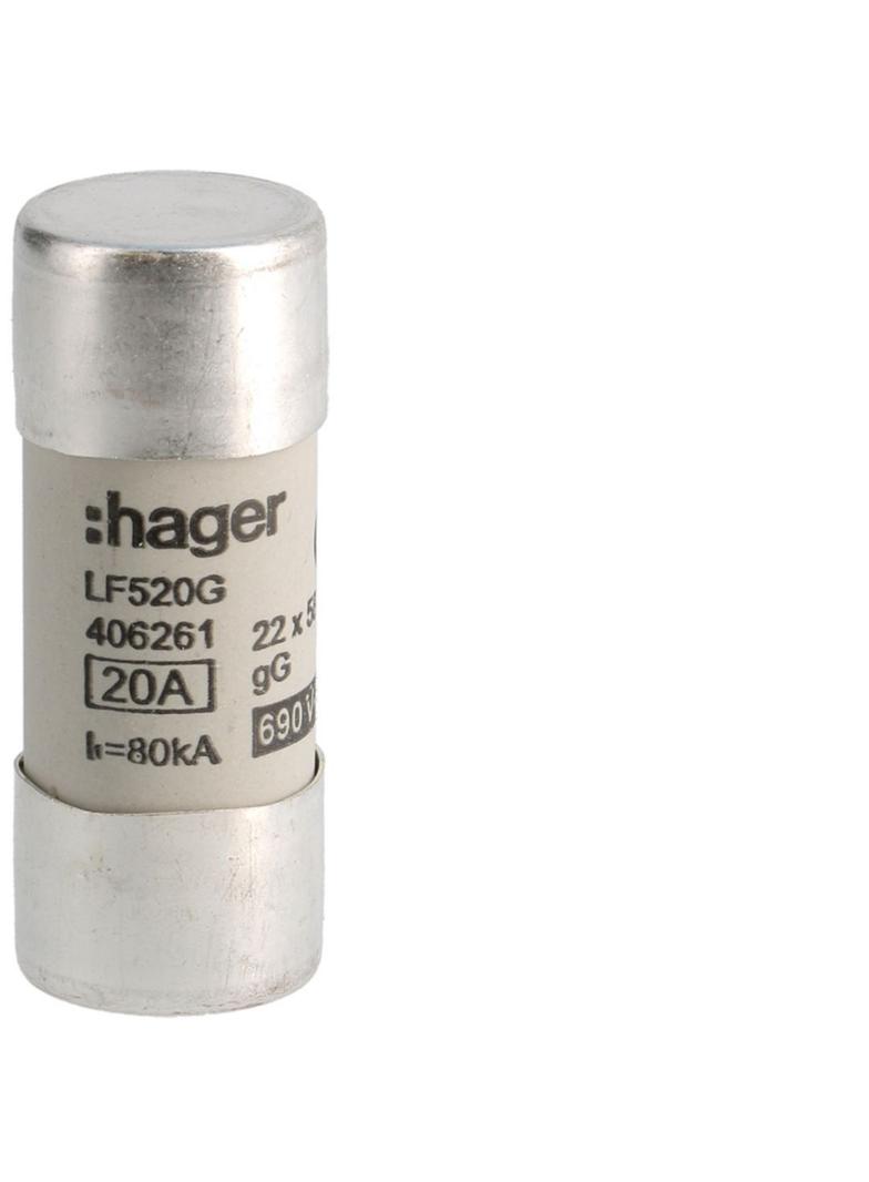 Wkładka bezpiecznikowa cylindryczna CH-22 22x58mm gG 20A 500VAC LF520G HAGER