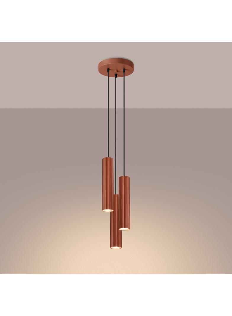 Sollux Lampa wisząca KARBON 3P ochra czerwona SL.1633