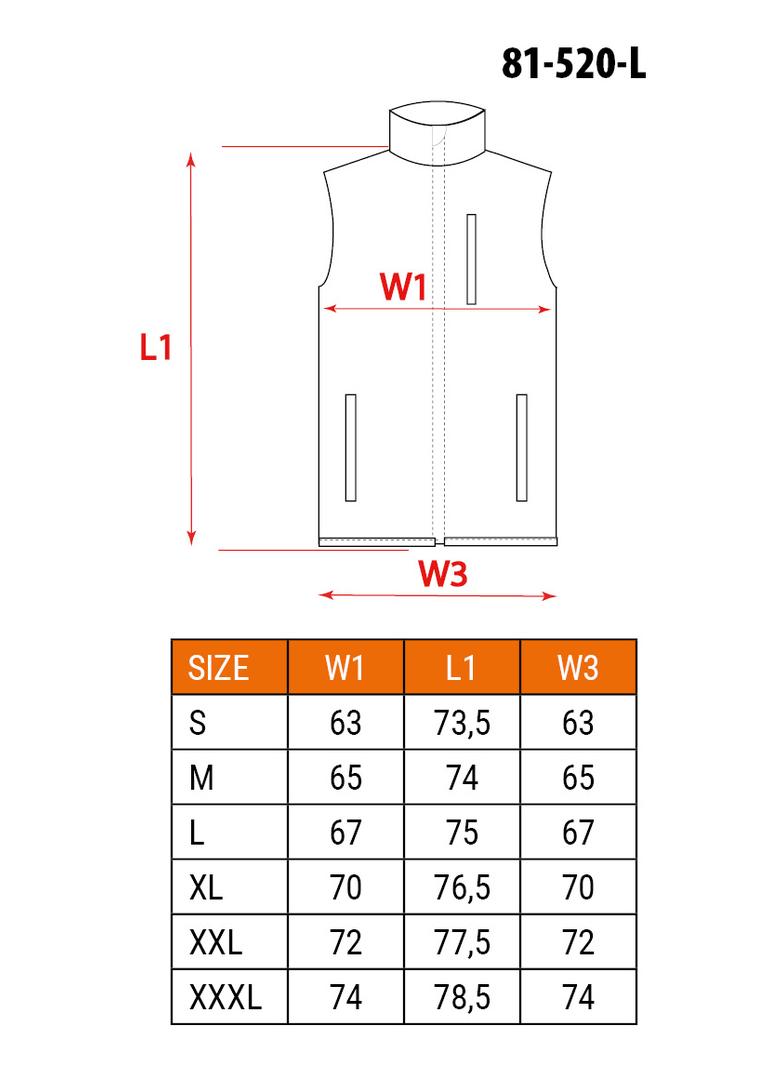 Bezrękawnik roboczy, dwustronny, jedna strona odblaskowa, rozmiar L/52