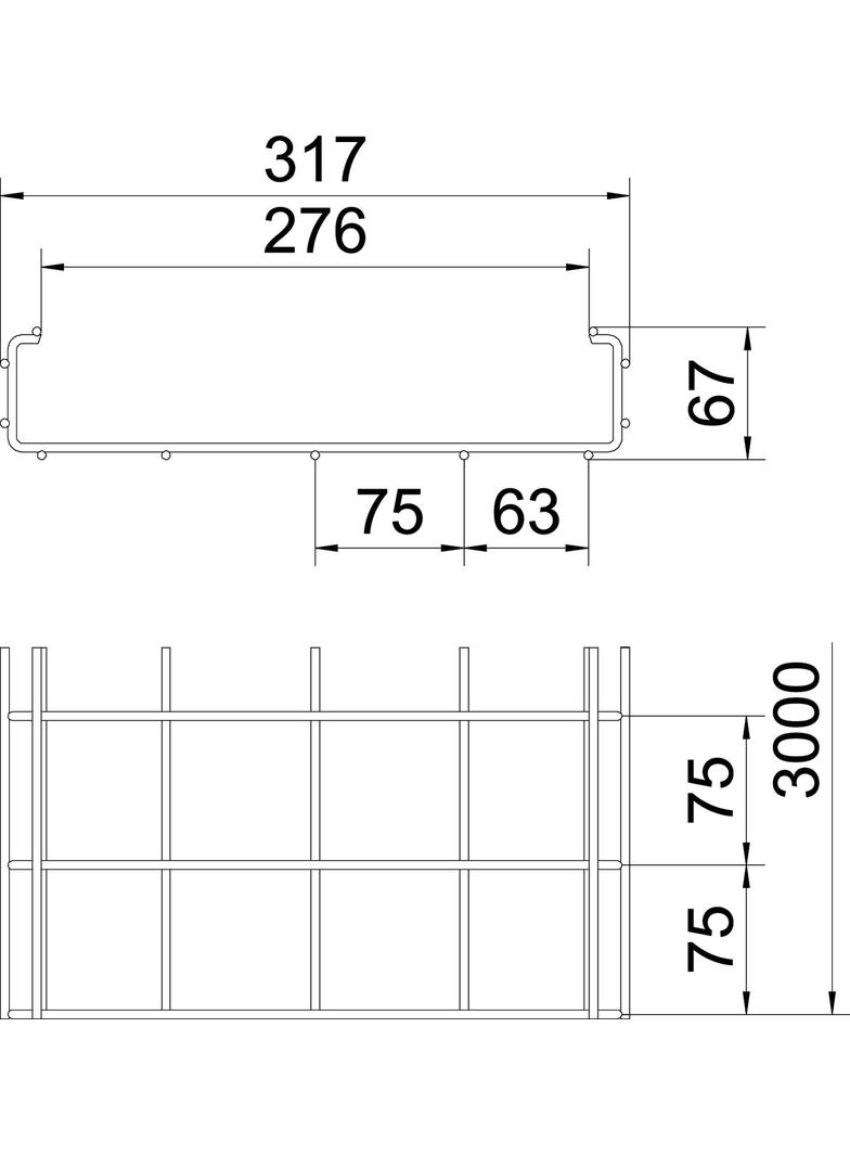 KORYTKO SIATKOWE CGR 50X300MM FT
