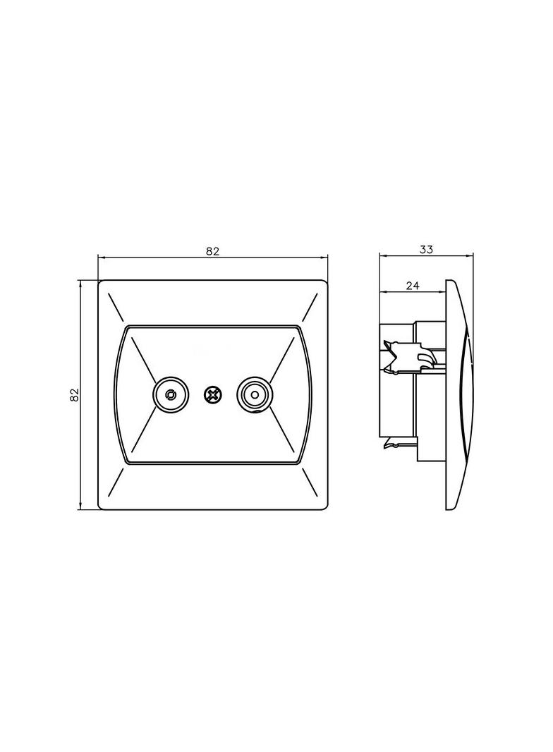 AKCENT Gniazdo RTV zakończeniowe - kolor beżowy