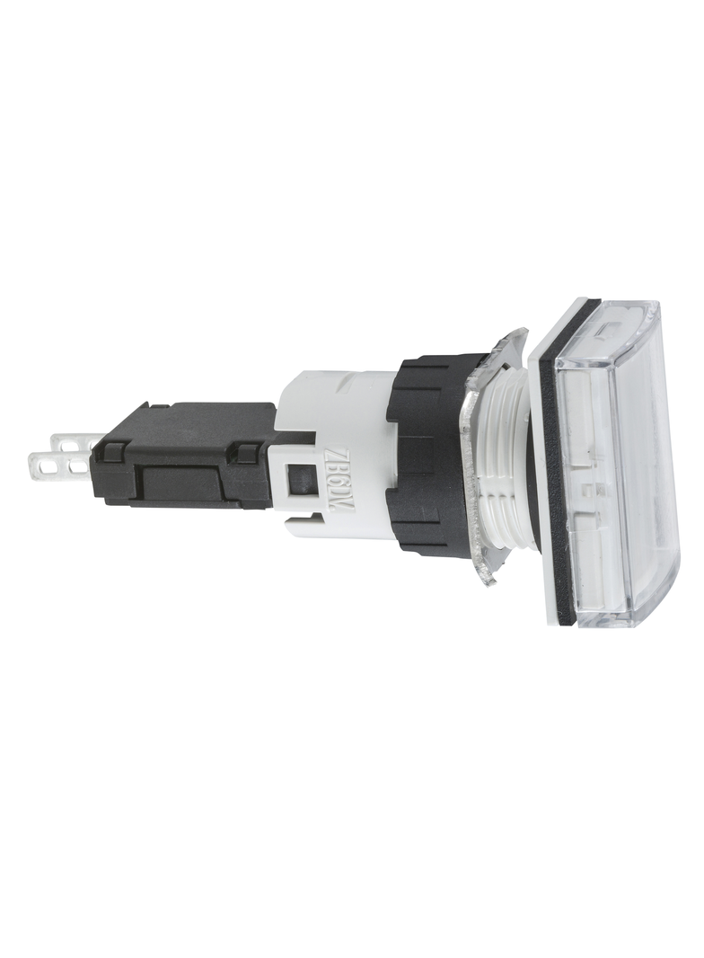 Harmony XB6 Kompletny wskaźnik świetlny Biały LED Prostokątny 12-24V AC/DC 16mm Plastikowy XB6DV1BB Schneider