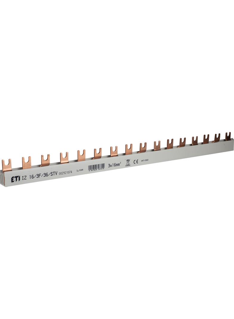 Szyna łączeniowa widełkowa 3P 100A 16mm2 (36mod.) IZ16/3F/36/SVT 002921074 ETI