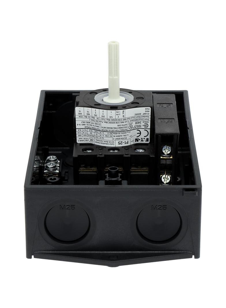 Łącznik krzywkowy 0-1 3P 25A 1Z 1R w obudowie IP65 P1-25/I2/SVB-SW/HI11 207295 EATON