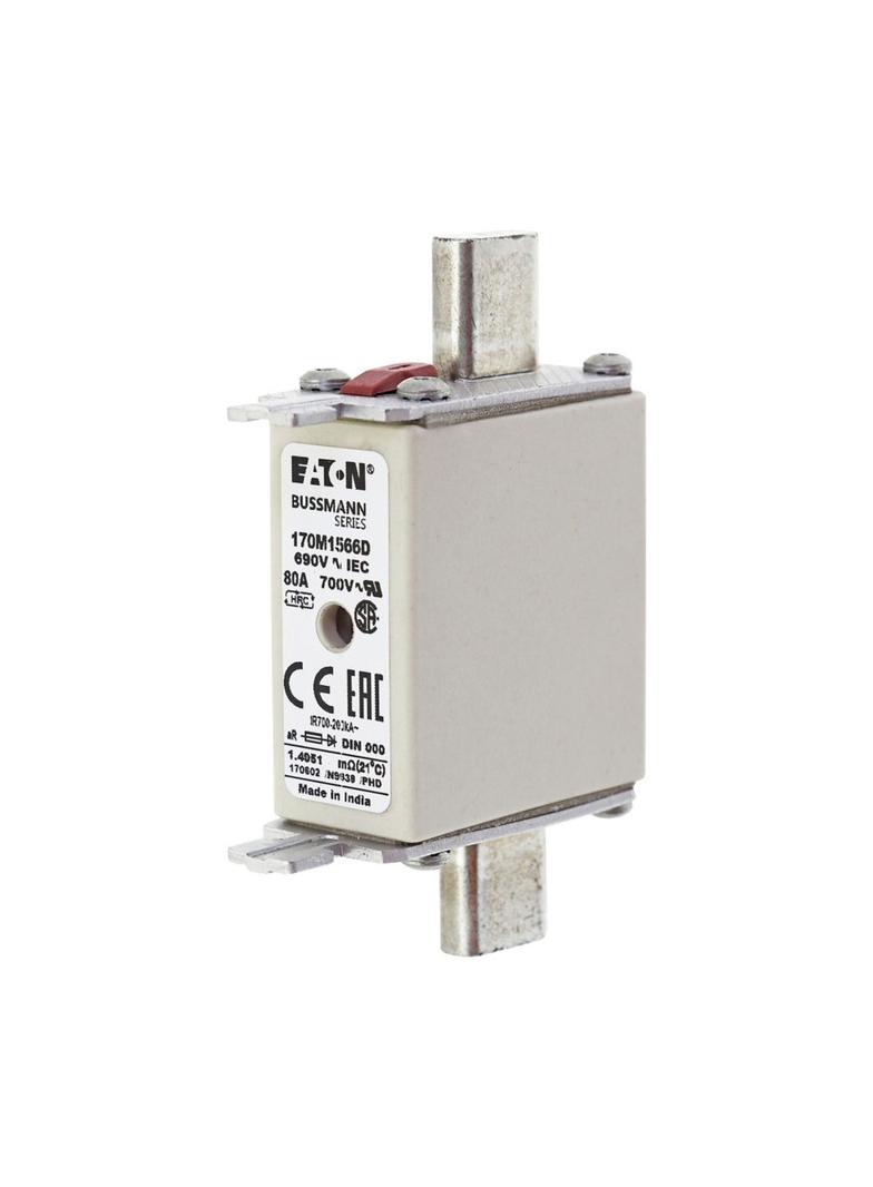 FUSE 80A 690V aR DIN 000 HSDNH Wkładka szybka 80A 690V aR DIN 000 podwójny wskaźnik 170M1566D EATON