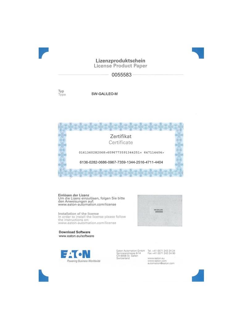 SW-GALILEO Oprogramowanie wizualizacyjne Galileo 140379 EATON