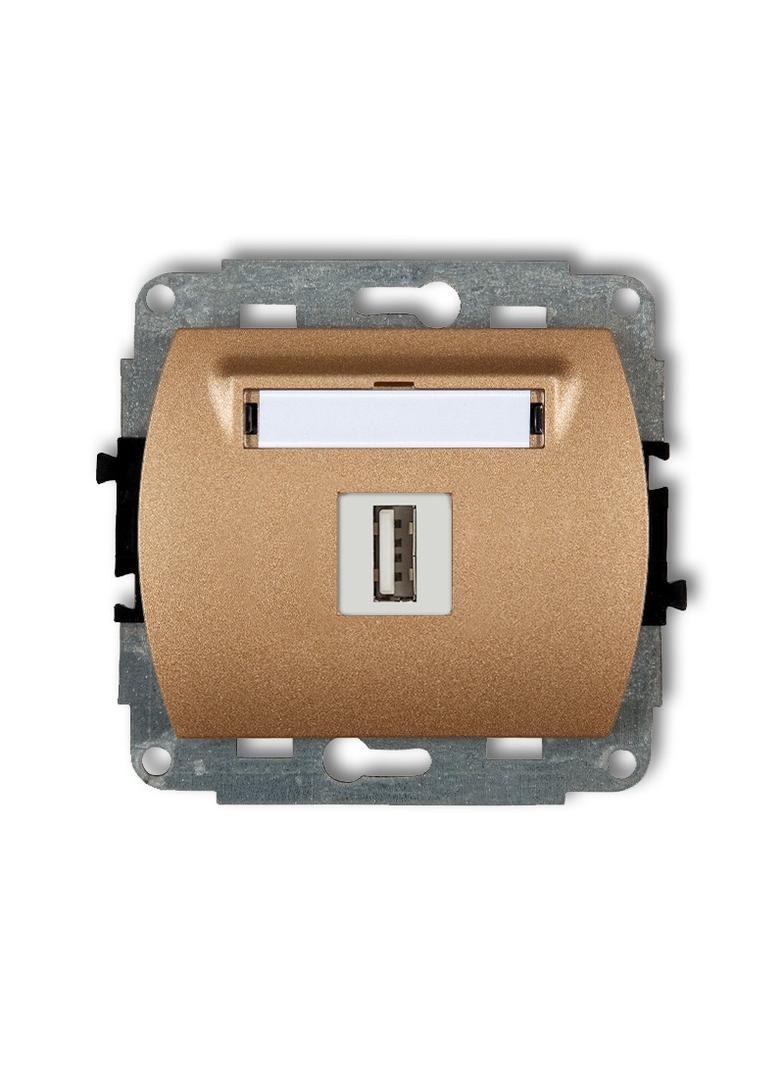 TREND Mechanizm gniazda pojedynczego USB A-A 2.0 złoty metalik