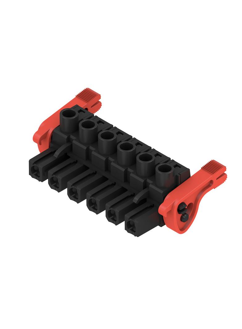 BLZ 7.62HP/06/180LR SN BK BX Wtyk PCB (złącze wiązki), 7.62 mm, Liczba biegunów: 6, Przyłącze z jarzmem /25szt./ 1164960000 WEIDMÜLLER