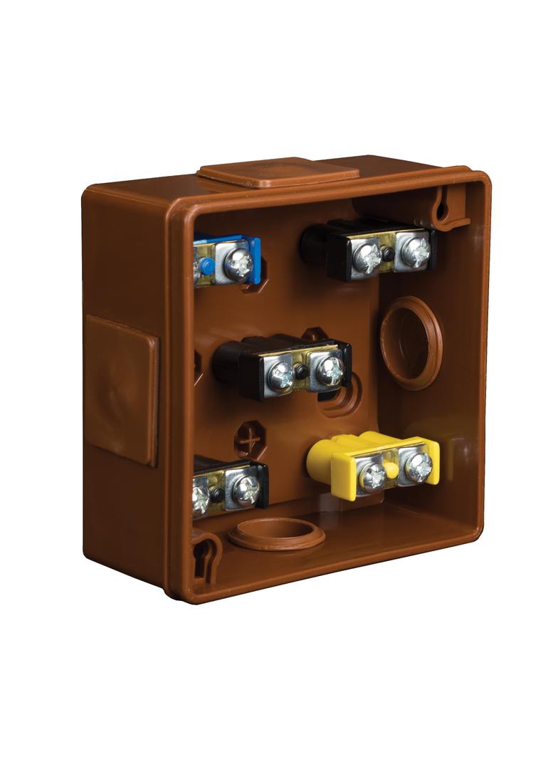 VP-21 Puszka n/t 86x86x40mm IP55 4-wl 2wkr dł.gum. Z-ac. brąZ-021-52 61.123 OPATÓWEK