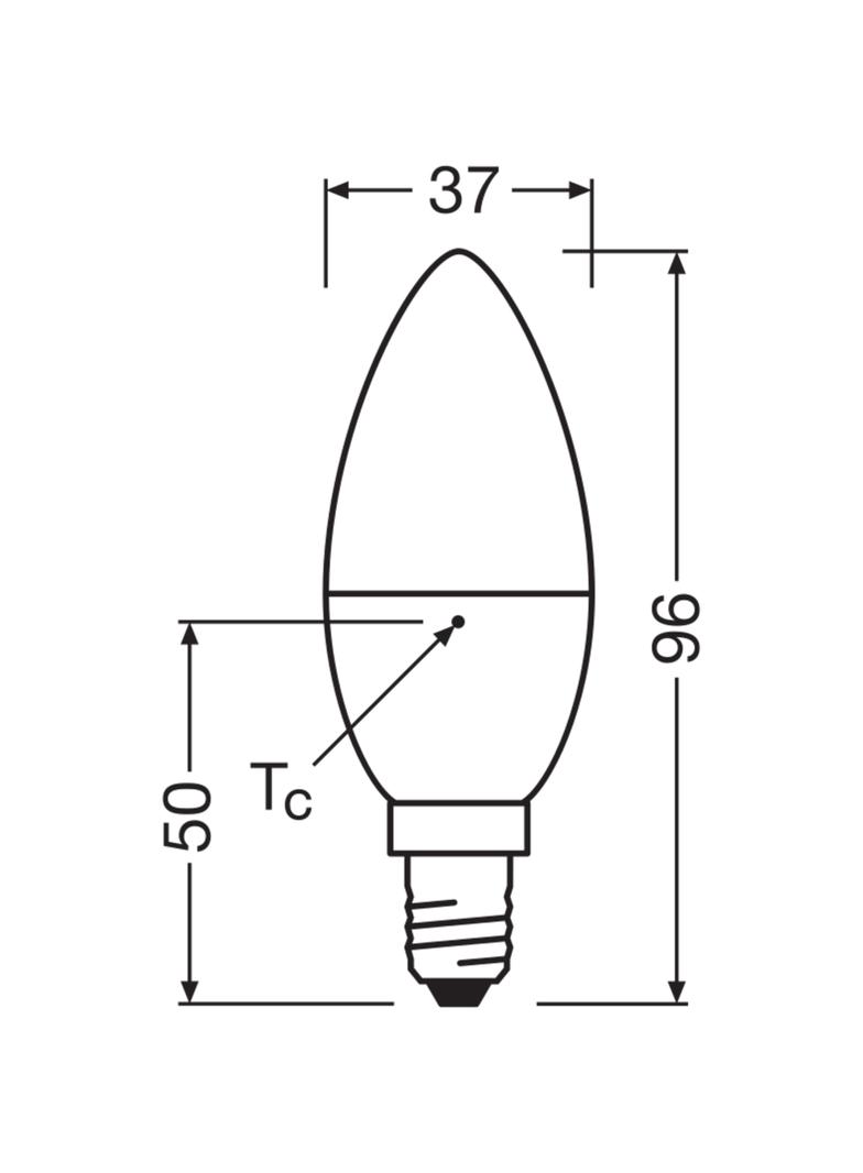 Żarówka LED x3 B37 Świeczka E14 4.9W = 40W 470lm 4000K Neutralna 180° BASE Osram
