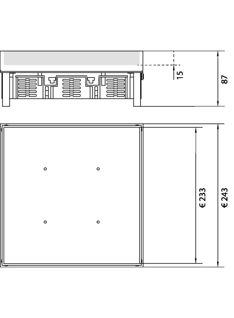 tehalit.VE-EE Pokrywa pełna IP54 20kN EKSQ12 244X244 15mm stal nierdzewna EKSQ120BL15 HAGER