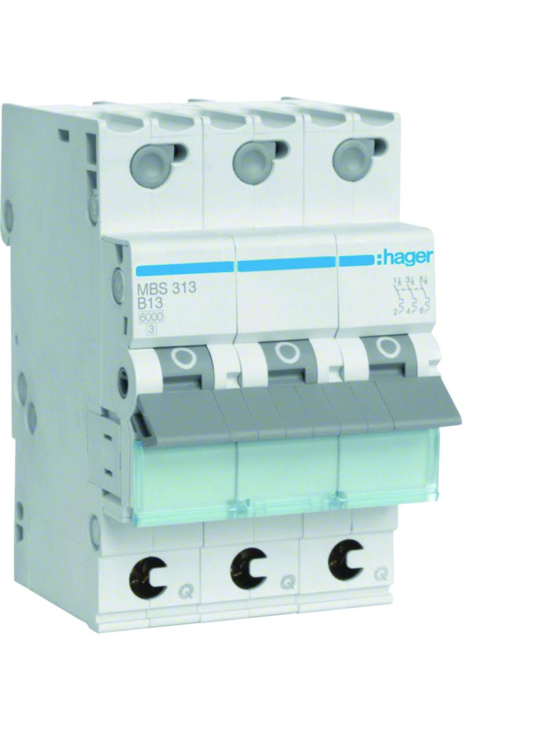 MCB Wyłącznik nadprądowy 6kA 3P B13A QuickConnect MBS313 HAGER