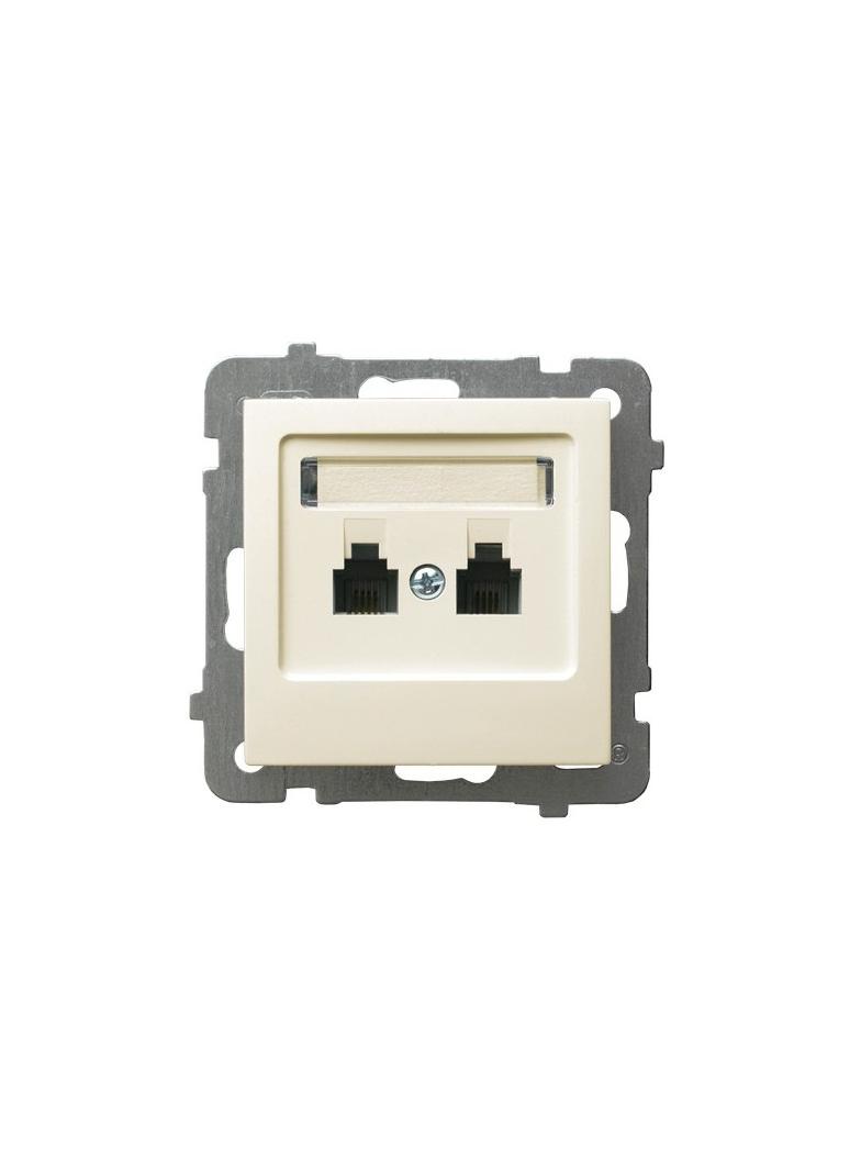 AS Gniazdo telefoniczne podwójne niezależne - kolor ecru