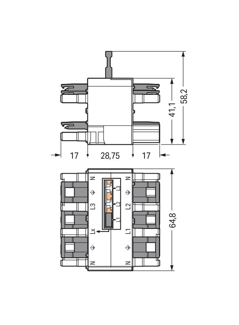 WINSTA rozgałęźnik z układu 3-fazowego na 1-fazowy