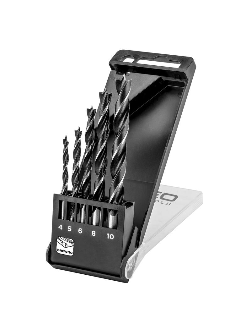 Wiertło do drewna spiralne, 4.0 - 10 mm, zestaw 5 szt.