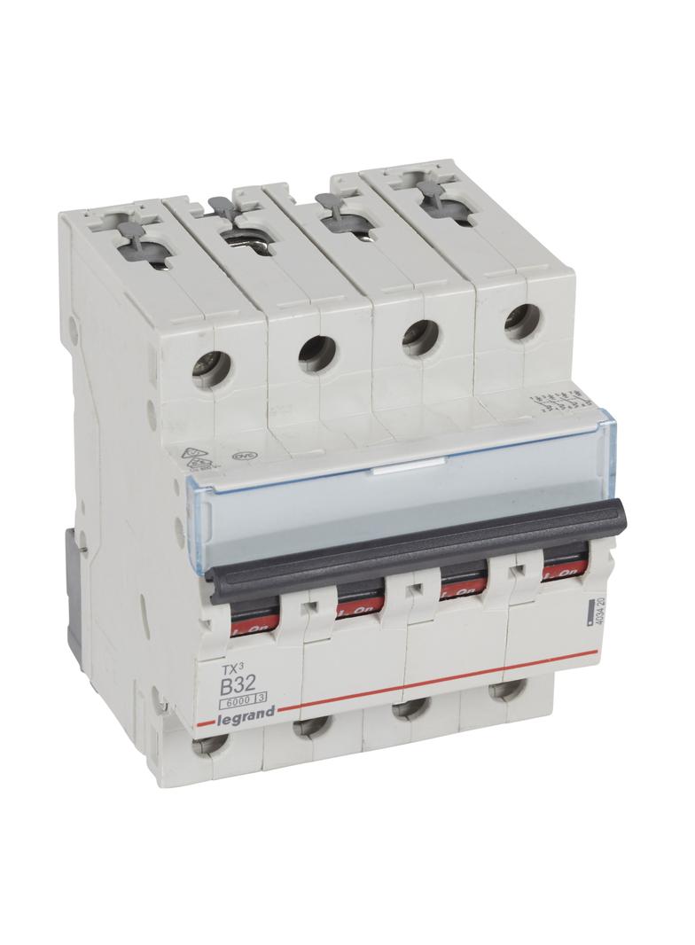 WYŁĄCZNIK NADPRĄDOWY S 304 4P B 32A 6000A SERII TX3, Legrand