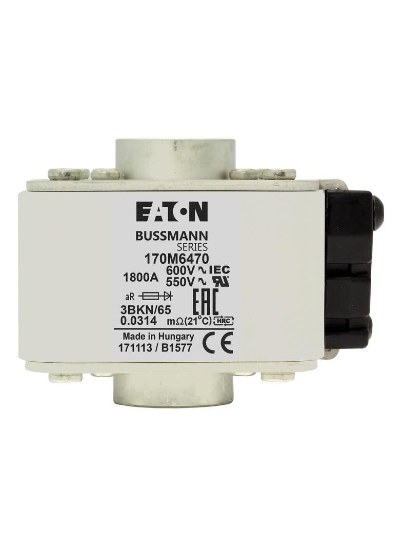 FUSE 1800A 600V 3BKN/65 AR UR Wkładka szybka 1800A AC 600V rozmiar 3 aR IEC UL 170M6470 EATON