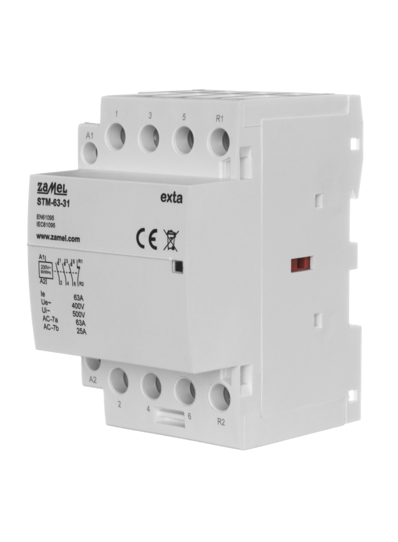 STYCZNIK MODUŁOWY INSTALACYJNY 63A, 3xNO+1xNC, 230V AC, TYP: STM-63-31