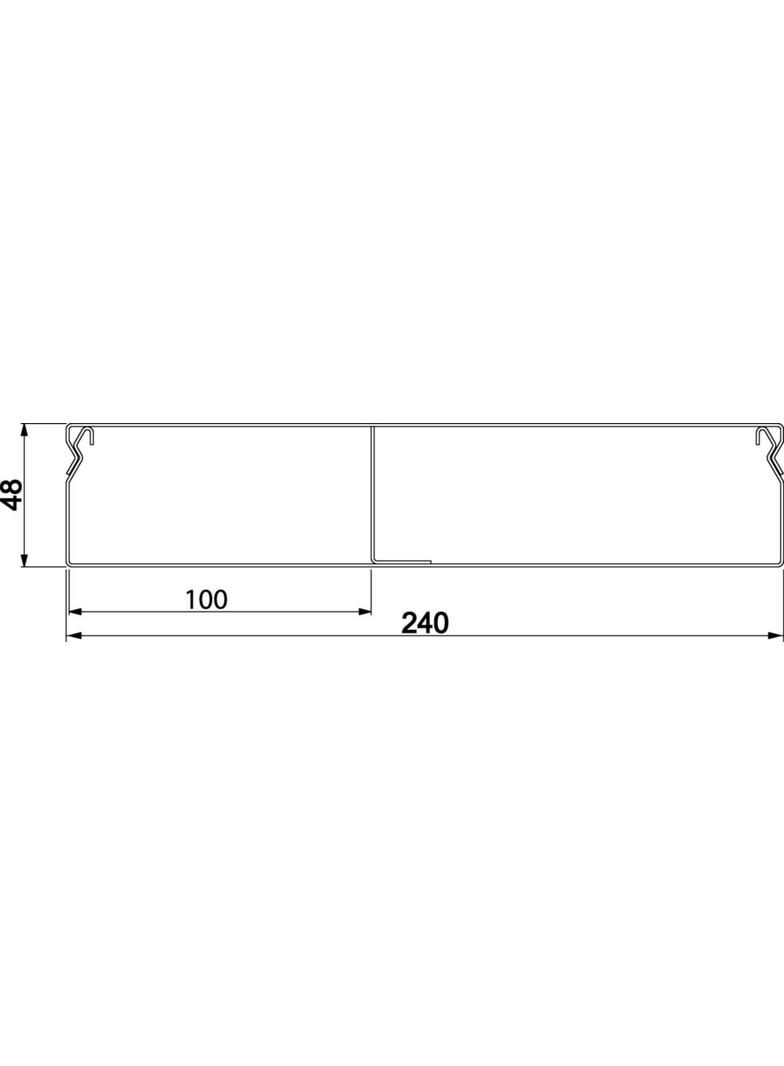 tehalit.UK Kanał do wylewki podłogowej 2-komorowy 240X48mm stal UK240482 HAGER