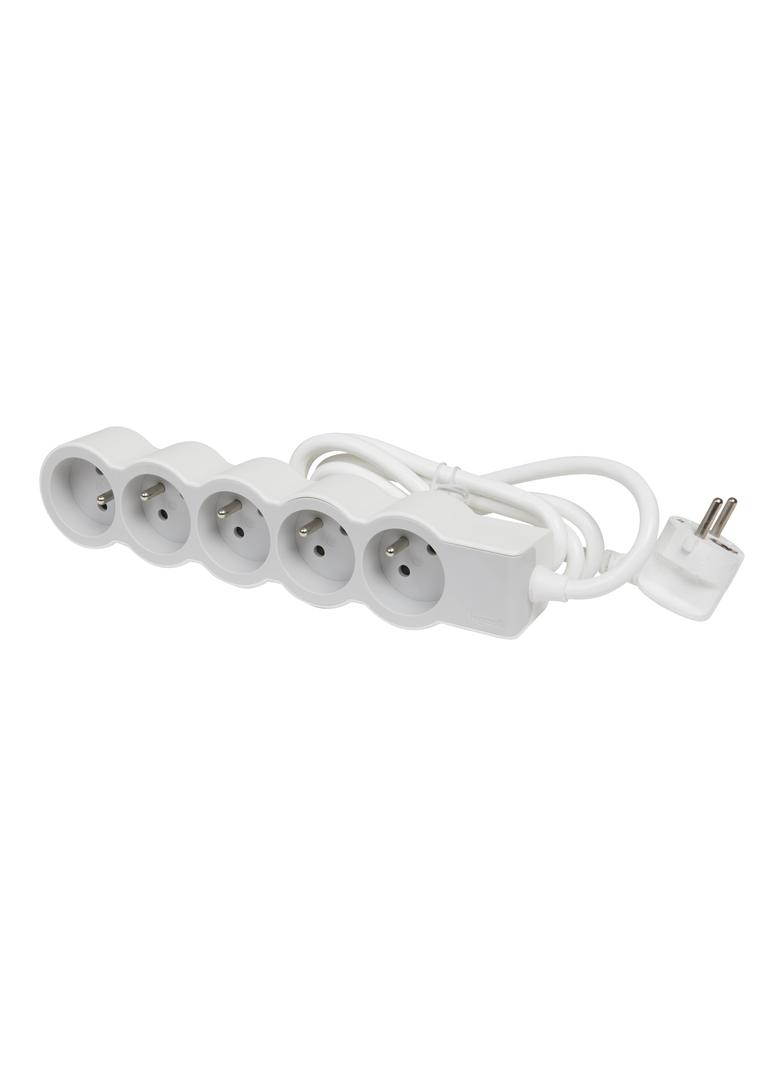 PRZEDŁUŻACZ STANDARD 5X2P+Z, Z PRZEWODEM 1.5 METRA 3X1.0 MM2 - BIAŁY/JASNOSZARY, Legrand