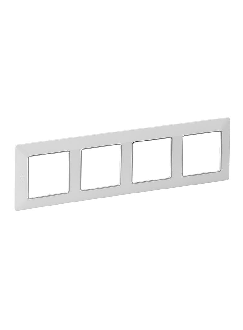 Valif:Ramka x4 Biała/Chrom 754034 LEGRAND