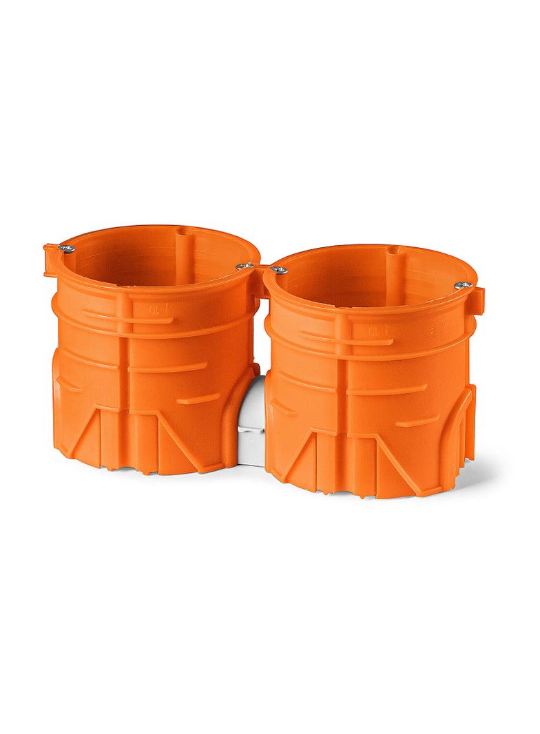 ZZ60DFw ,  Puszka podtynkowa do łączenia O 60, głęboka, z wkrętami, pomarańczowy