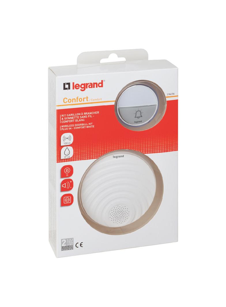 Zestaw Dzwonkowy Bezprzewodowy Comfort 230V - Biały 094254 LEGRAND