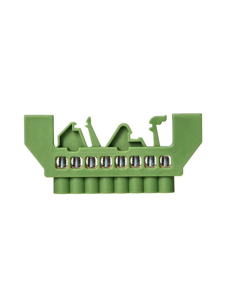 Listwa zaciskowa izolowana PE 8 przewodów zielona OR-LZ-8203/8/GN ORNO