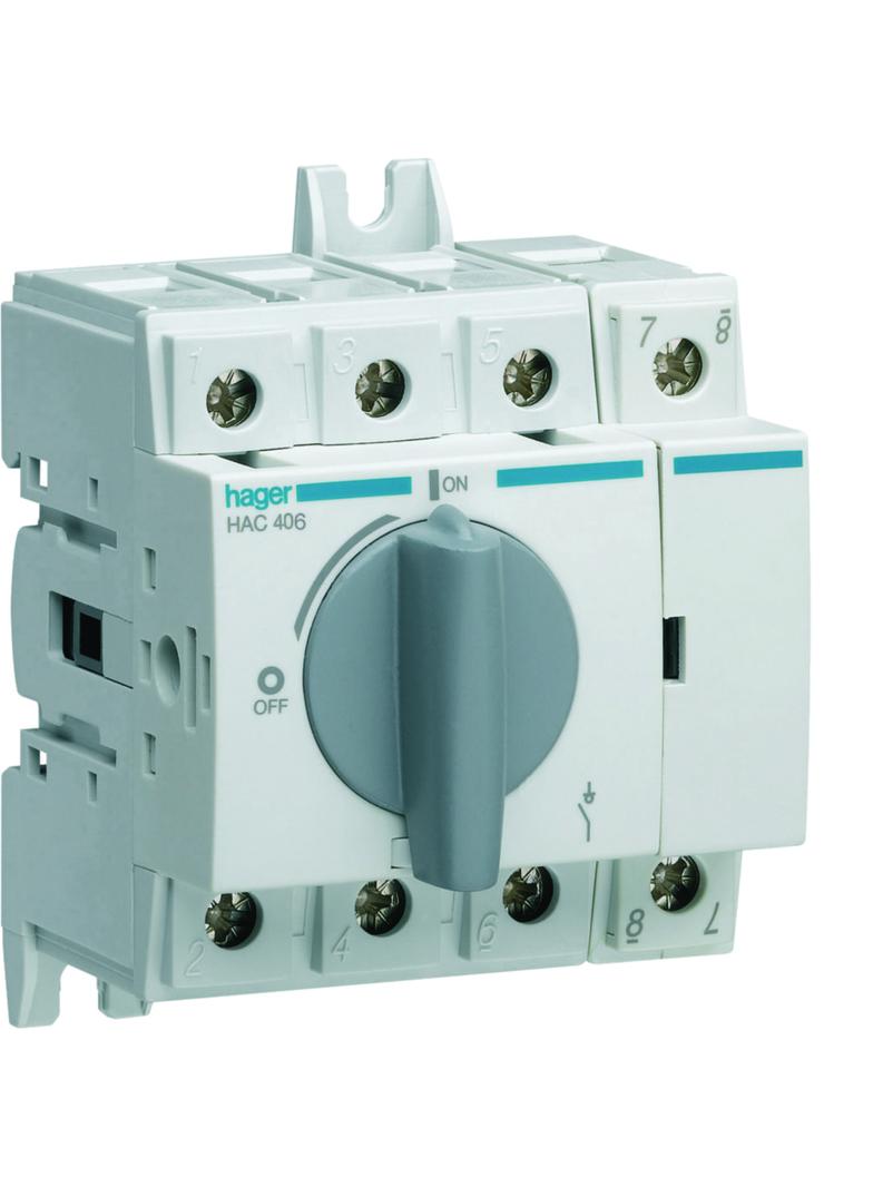 Modułowy rozłącznik izolacyjny obrotowy 4P 63A rozmiar 2 HAC406 HAGER