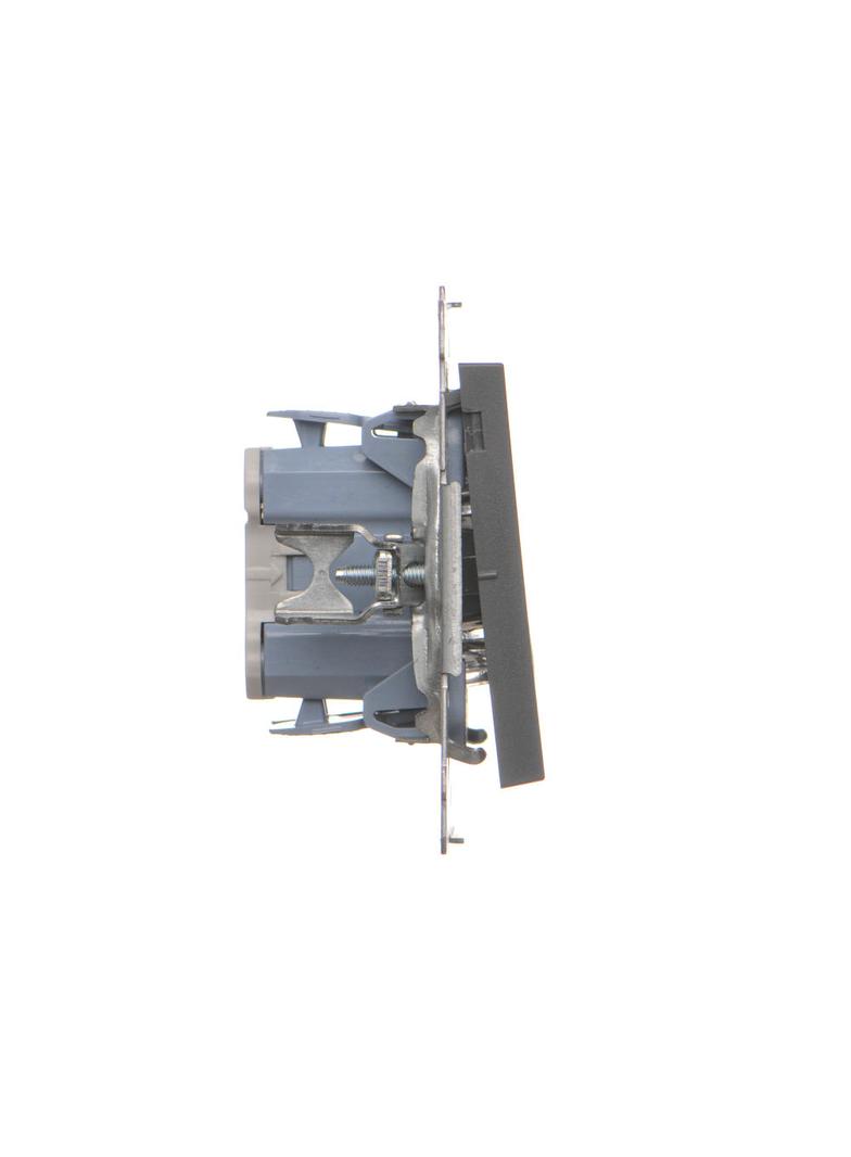 Simon 55 Przycisk zwierny pojedynczy zwierny z podświetleniem LED szybkozłączka Grafitowy mat