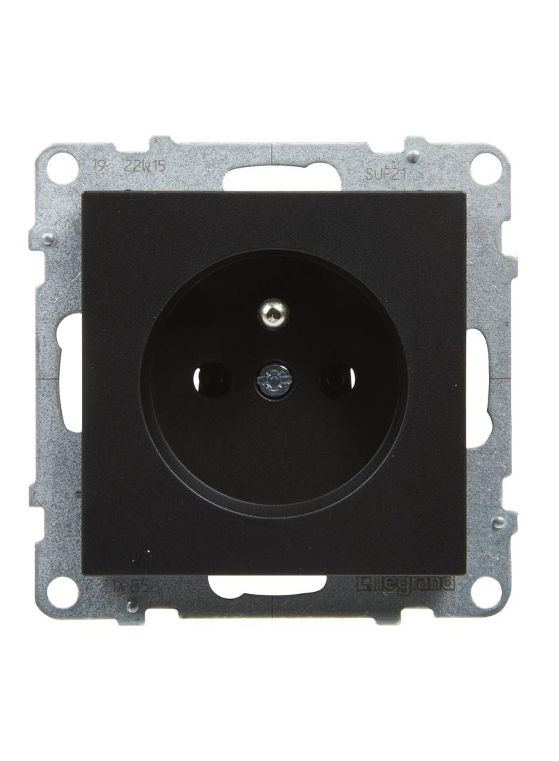 SUNO - Gniazdo 2P+Z - 16 A - 250 V~ - zaciski śrubowe, Czarny, Legrand